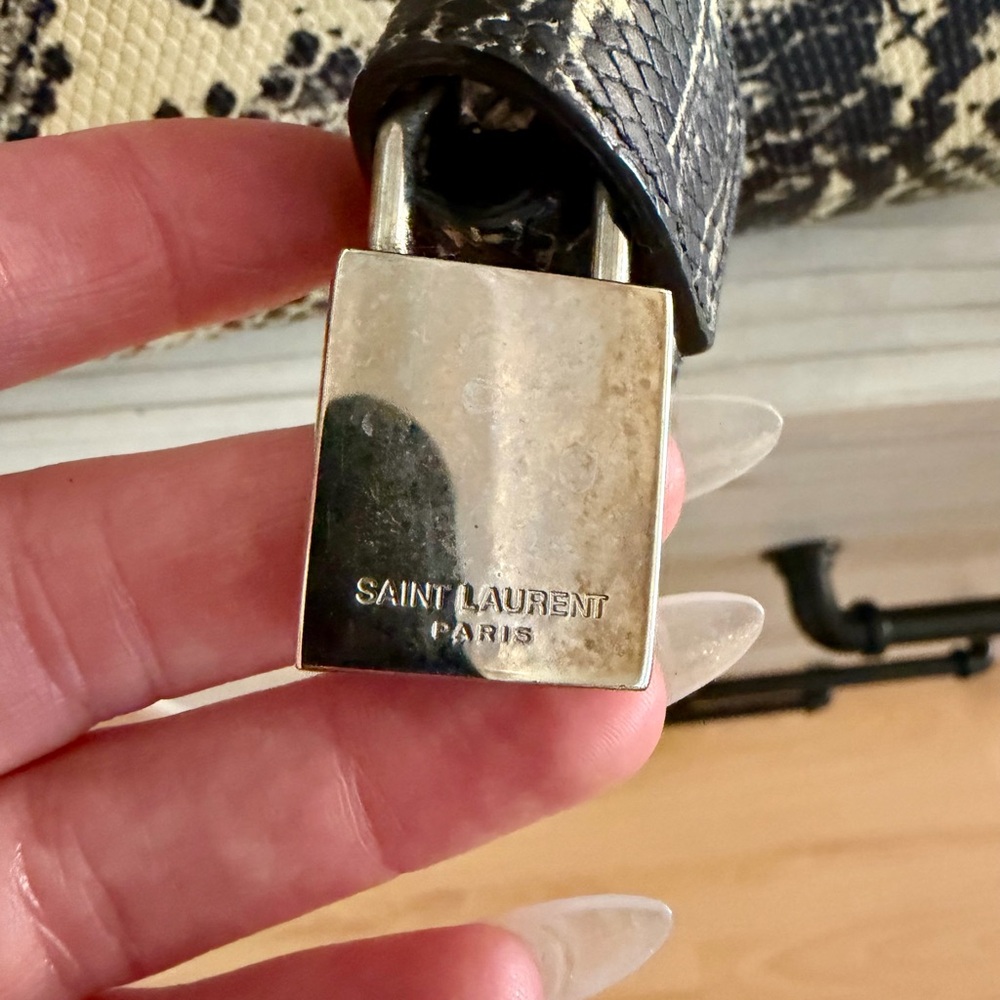 Rare Saint Laurent python embossed sac de jour in… - image 7